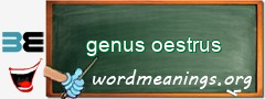 WordMeaning blackboard for genus oestrus